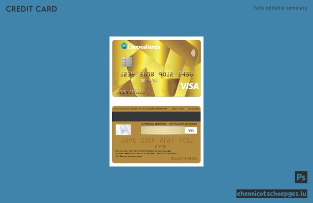 Costa Rica Coopealianza Visa Goldkarte – Beispielvorschau